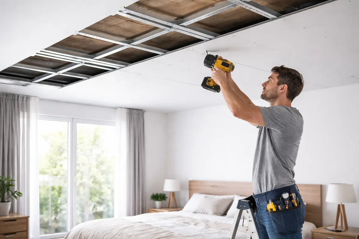 Peut-on réaliser soi-même la pose d'un faux plafond dans une chambre